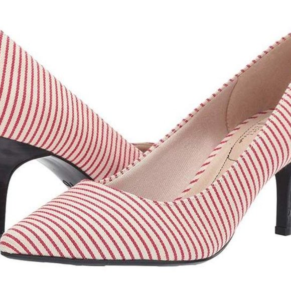 🩷🎉2xHP - Best in Shoes🎉 🩷LifeStride Sevyn Red/White Nautical Canvas 6.5M - Picture 2 of 7